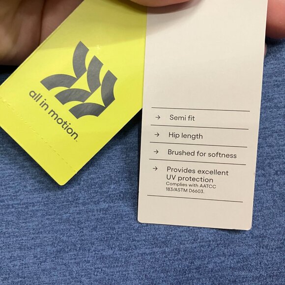 All in Motion Women's XS Heathered Blue Soft Stretch Long Sleeve Semi Fit Top - Picture 6 of 10